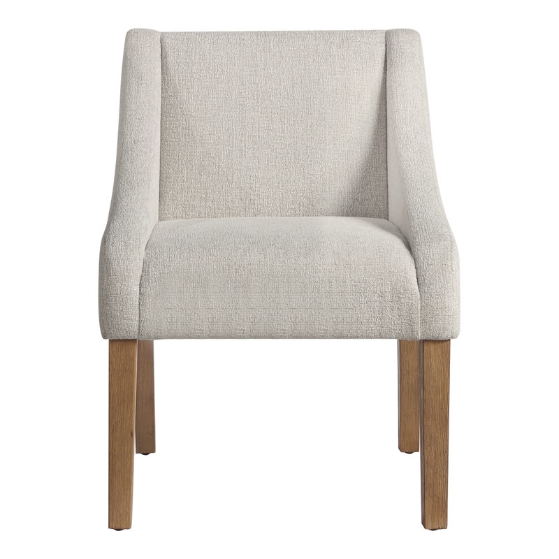 Monarch Dining Chair in Cream Fabric with Medium Espresso Wood Legs