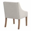 Monarch Dining Chair in Cream Fabric with Medium Espresso Wood Legs