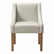 Monarch Dining Chair in Cream Faux Leather with Medium Espresso Wood Legs