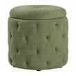 Erindale Round Storage Ottoman in Moss Green Fabric