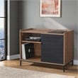 Colmar Record Player Stand with Album Storage in Engineered Wood Walnut Finish