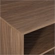Retro Record Player Stand with Album Storage in Engineered Wood Walnut Finish