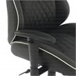 High Stakes Gaming Chair Black Bonded Leather with White Accents