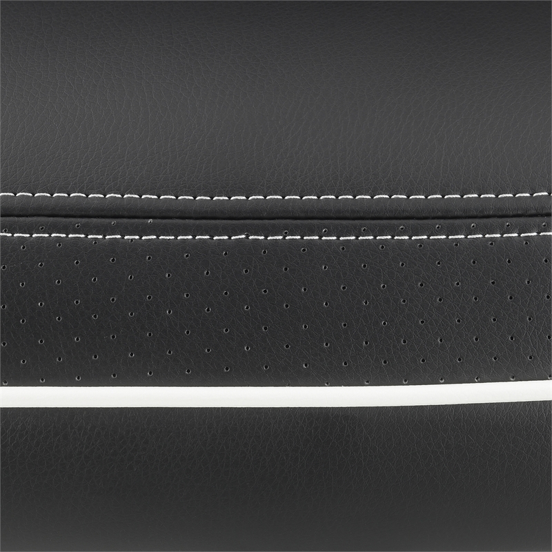 High Stakes Gaming Chair Black Bonded Leather with White Accents