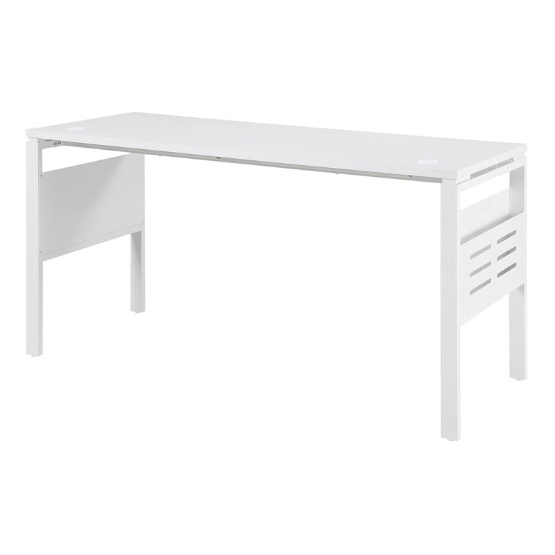 Prado 60x24 Desk with Storage in Metal Schattdecor White Carbon Fiber Desk Top