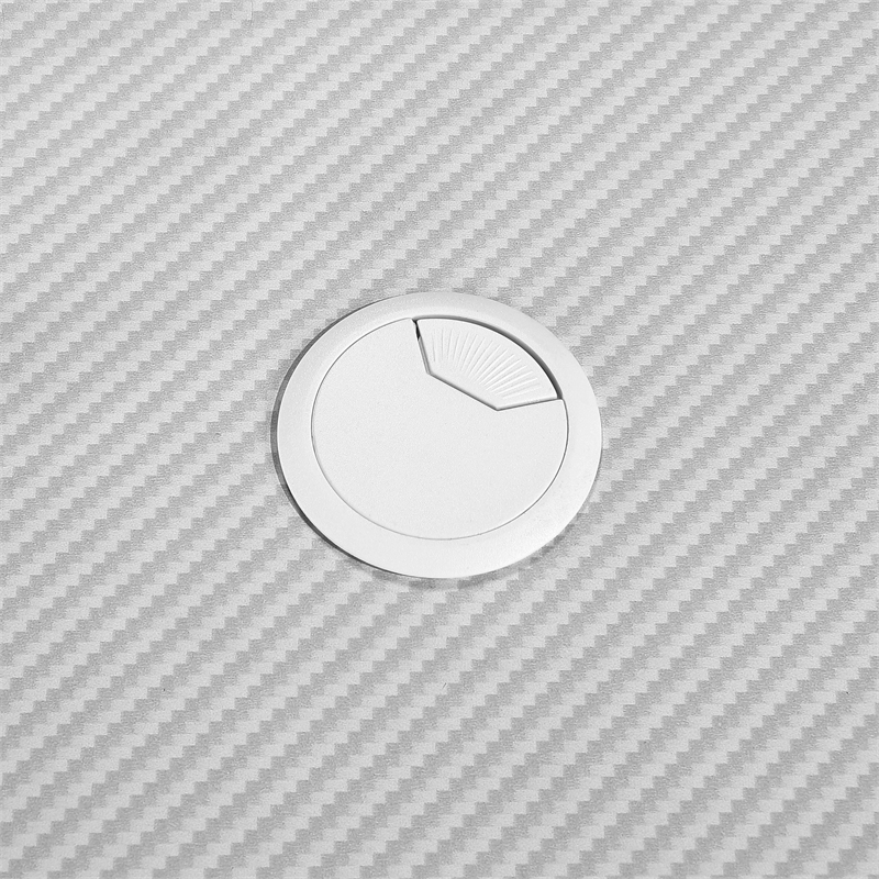 Prado 60x24 Desk with Storage in Metal Schattdecor White Carbon Fiber Desk Top