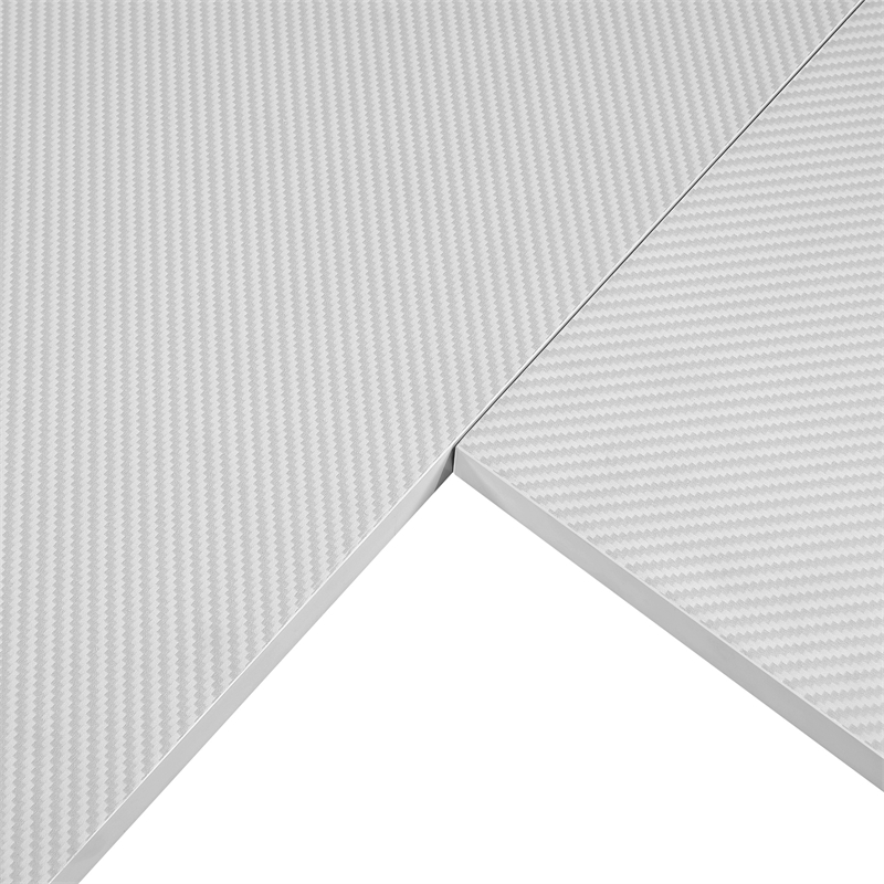 Prado 60x60 L Desk with Storage in Metal Schattdecor White Carbon Fiber Desk Top