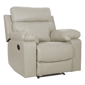 Bryson Recliner Pillow Back in Taupe Faux Leather