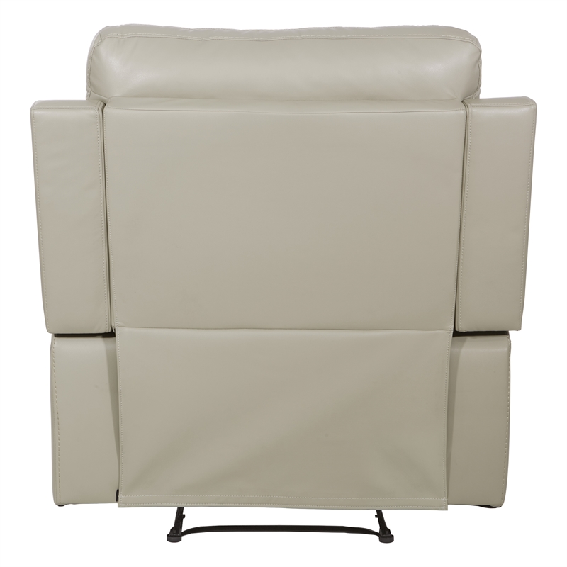 Bryson Recliner Pillow Back in Taupe Faux Leather