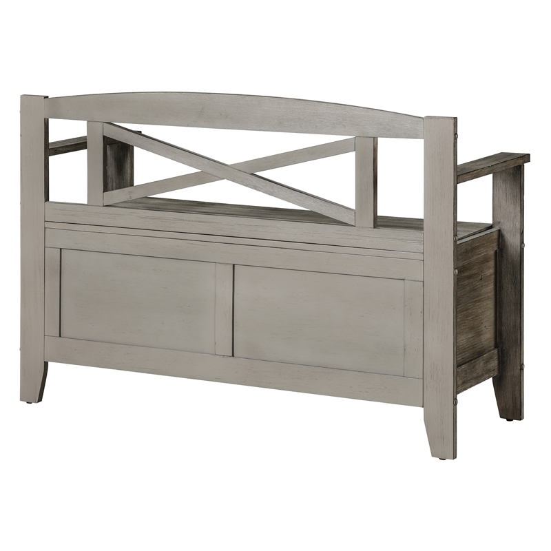Metro Entry Way Bench in Engineered Wood Greystone Gray Finish