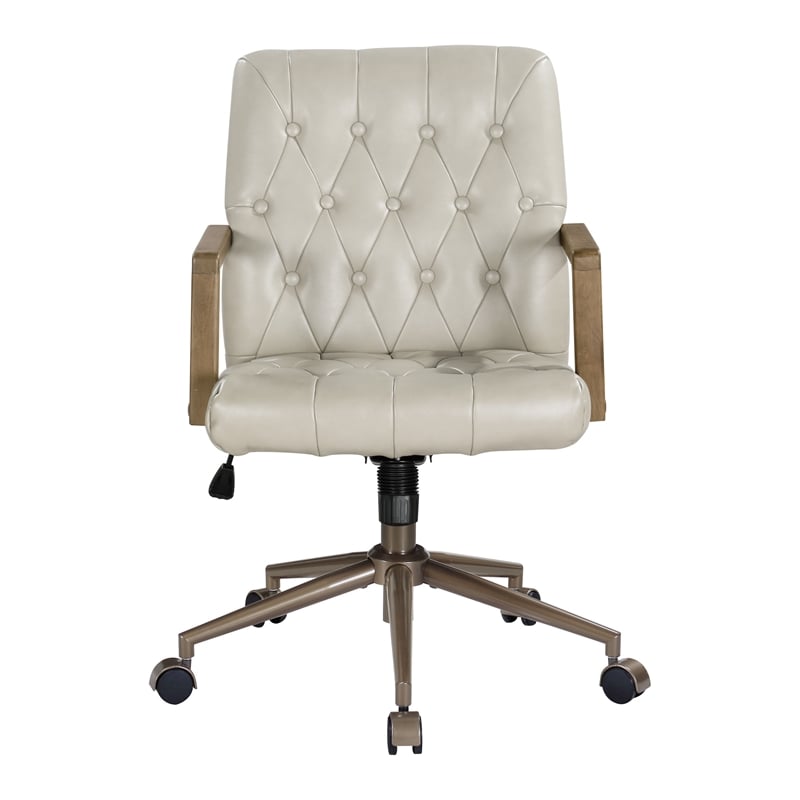 Waltham Office Chair in Taupe Faux Leather
