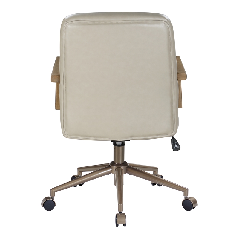 Waltham Office Chair in Taupe Faux Leather