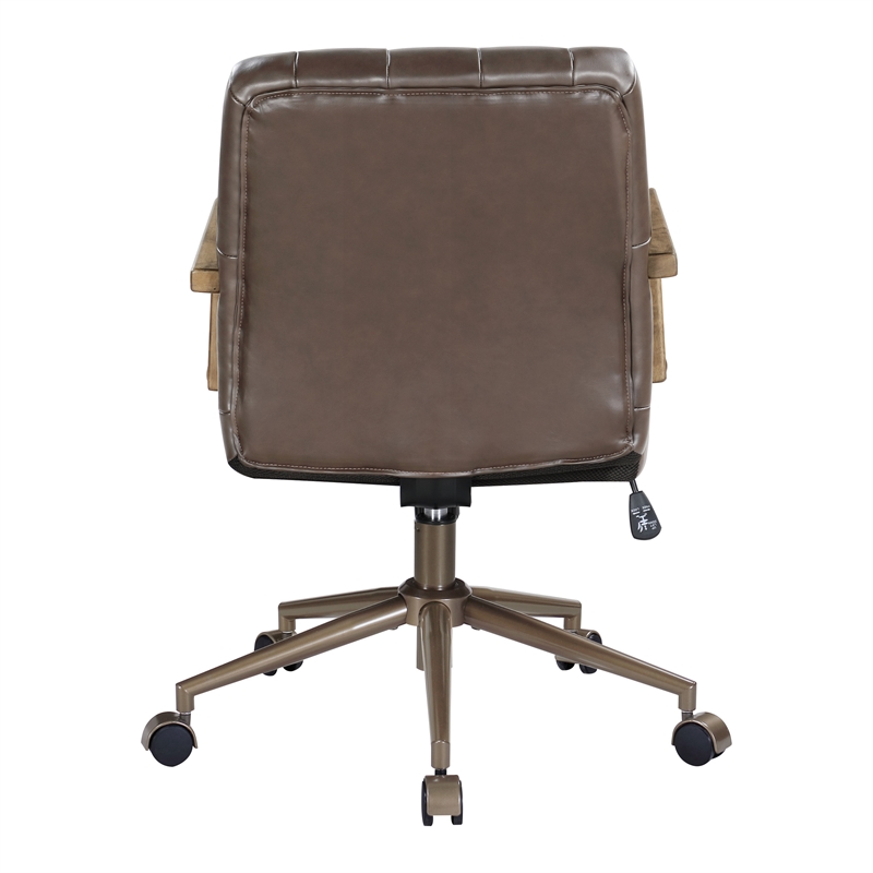 Waltham Office Chair in Chocolate Faux Leather