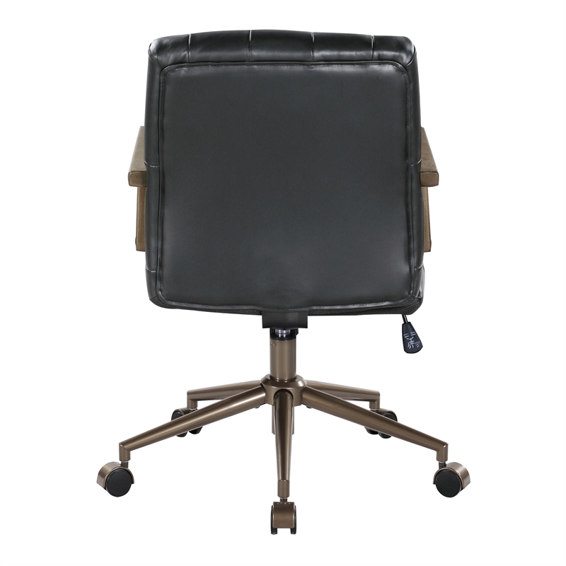 Waltham Office Chair in Black Faux Leather