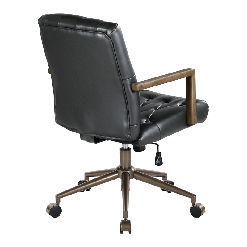 Waltham Office Chair in Black Faux Leather