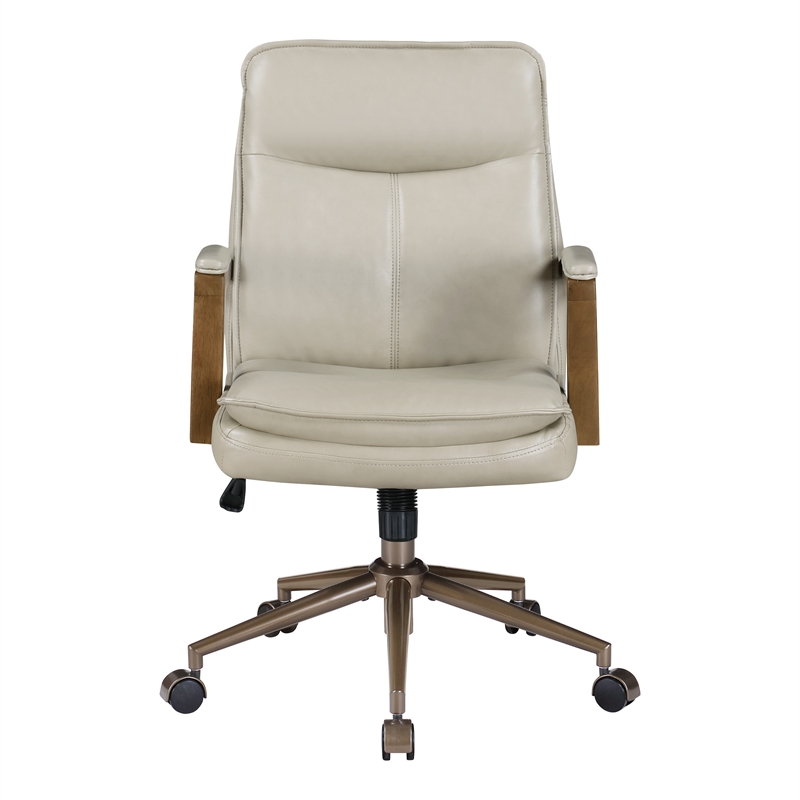 Woodlands Office Chair in Taupe Faux Leather