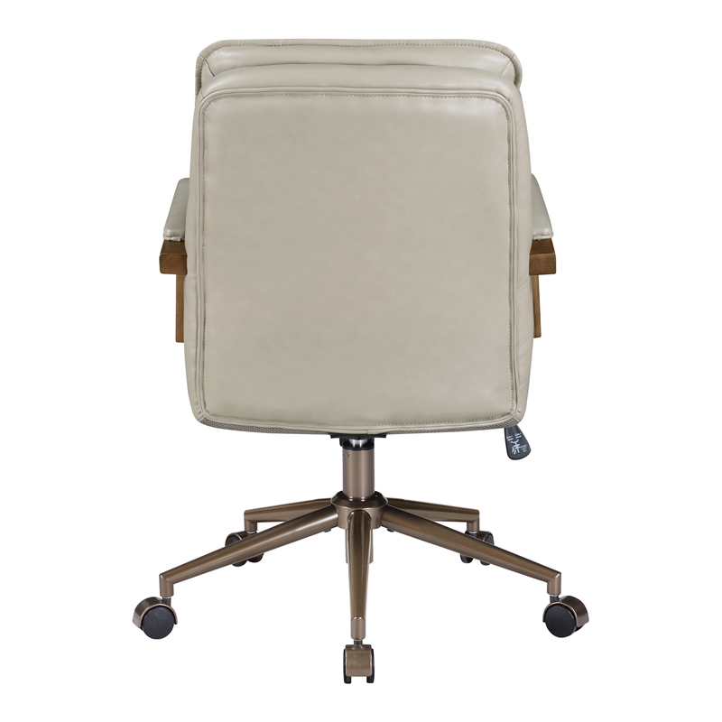 Woodlands Office Chair in Taupe Faux Leather
