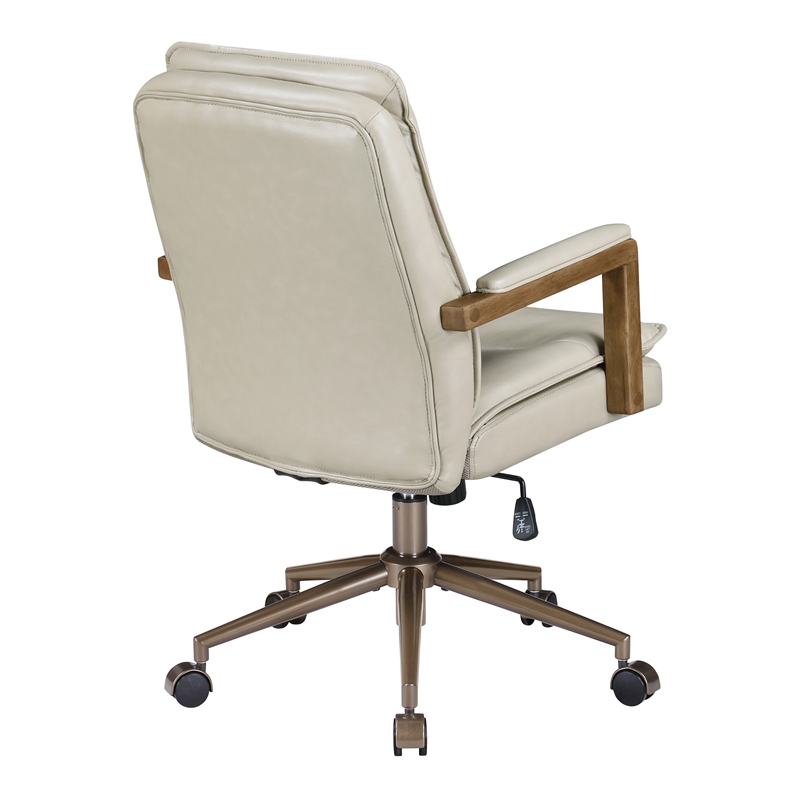 Woodlands Office Chair in Taupe Faux Leather
