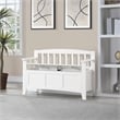 Metro Entry Way Bench with Sierra Snow White finish Engineered Wood