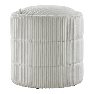 bartley storage ottoman in taupe cord fabric