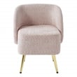Abrina Vanity Chair in Dusty Rose Fabric with Gold Legs