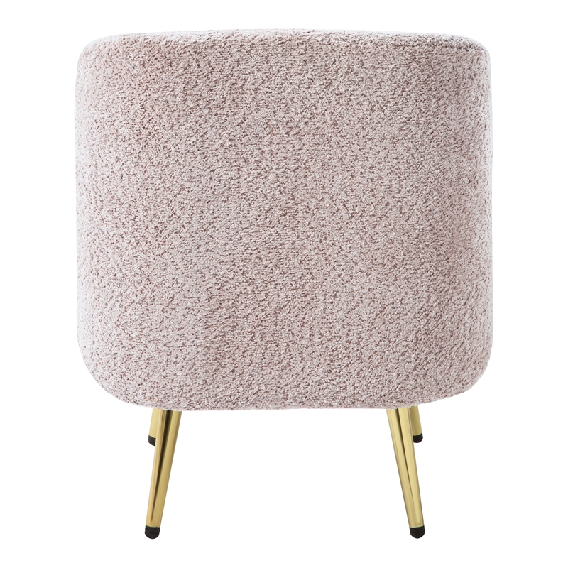 Abrina Vanity Chair in Dusty Rose Fabric with Gold Legs
