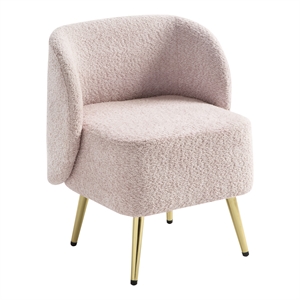 Abrina Vanity Chair in Dusty Rose Fabric with Gold Legs