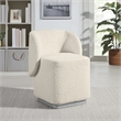 Cady Vanity Chair in Textured Cream Fabric Fully Assembled