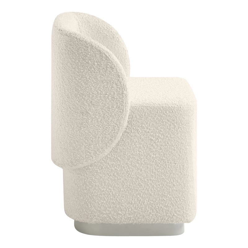 Cady Vanity Chair in Textured Cream Fabric Fully Assembled