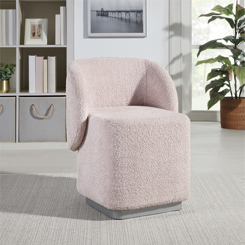 Cady Vanity Chair in Dusty Rose Fabric Fully Assembled