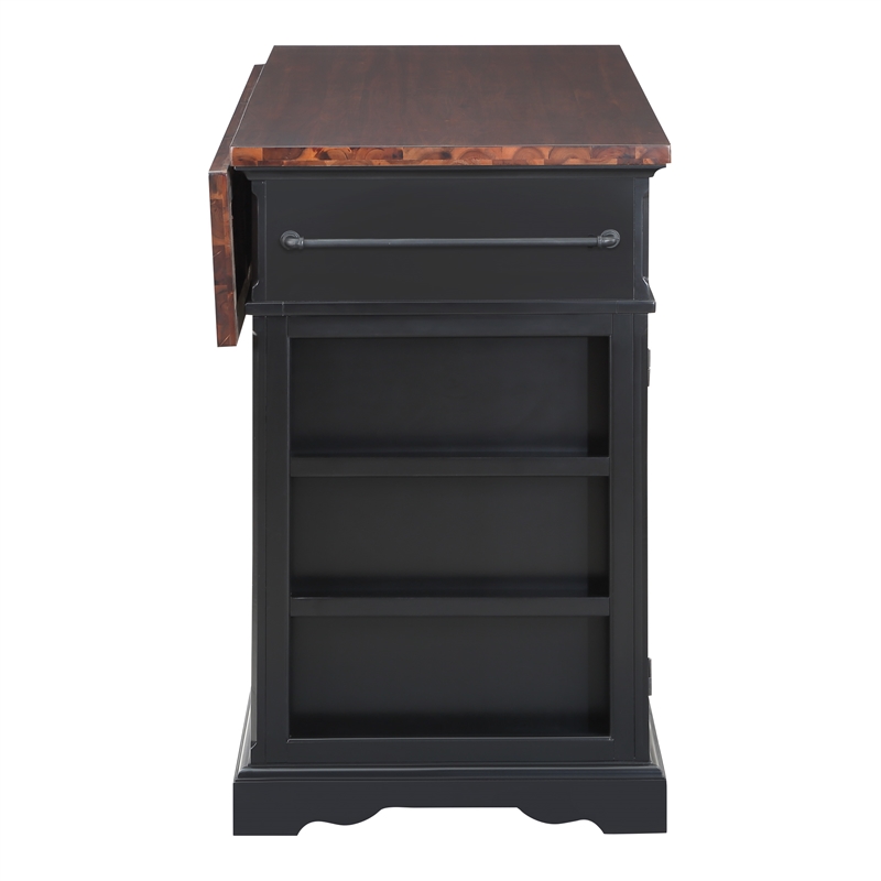 Palisade Kitchen Island in Engineered Wood Black Finish