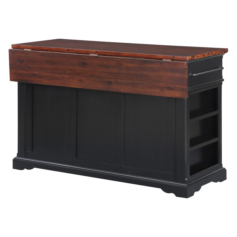 Palisade Kitchen Island in Engineered Wood Black Finish