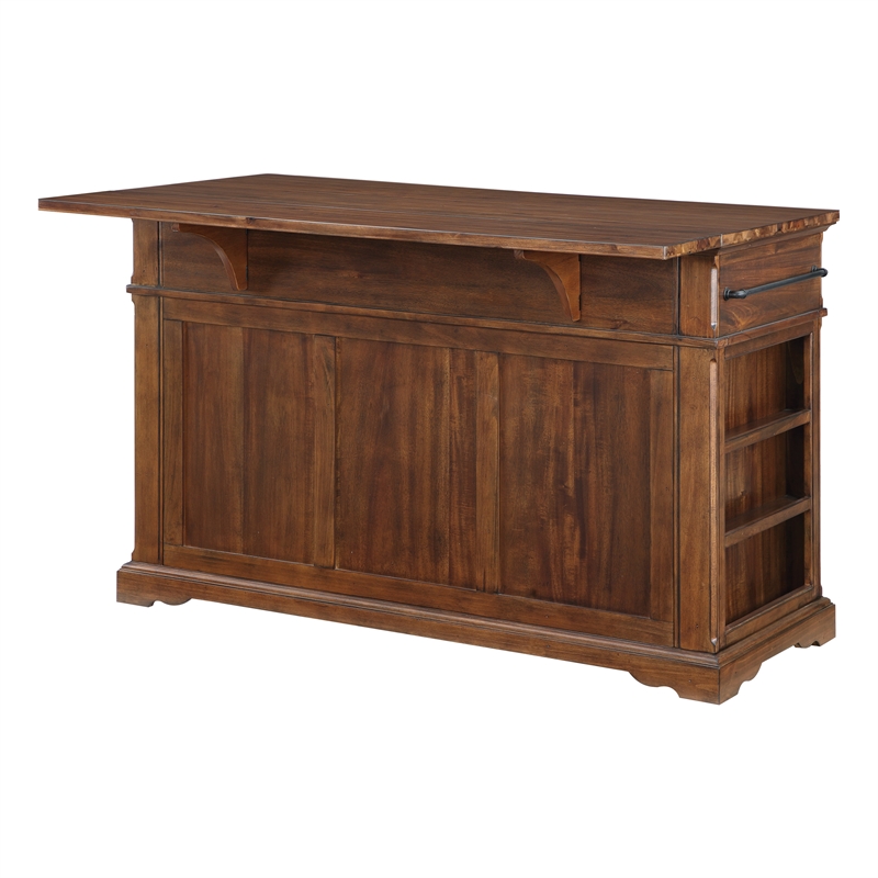 Palisade Kitchen Island in Engineered Wood Oak Finish