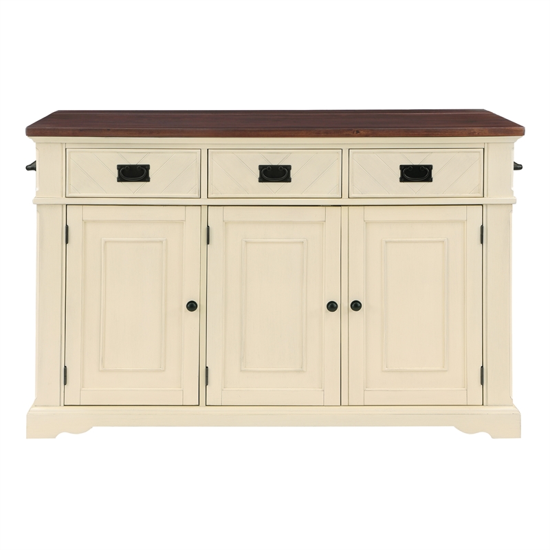 Palisade Kitchen Island in Engineered Wood White Finish