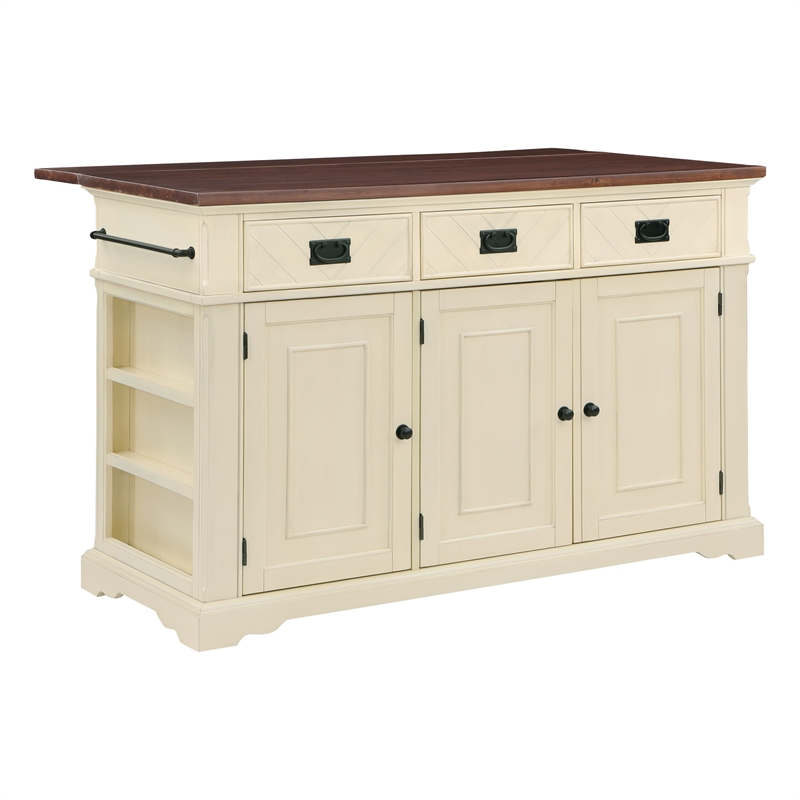 Palisade Kitchen Island in Engineered Wood White Finish