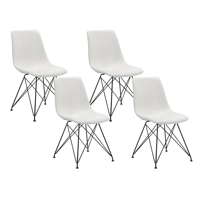 Trenton Chair 4/CTN in White Faux Leather
