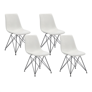 Trenton Chair 4/CTN in White Faux Leather