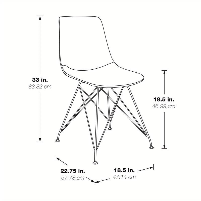 Trenton Chair 4/CTN in White Faux Leather