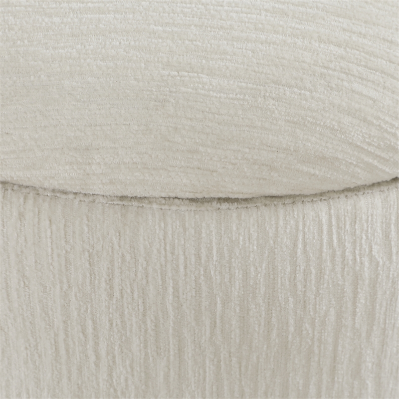 Lyra Storage Ottoman in Snow White Fabric with Medium Oak Legs