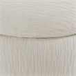 Lyra Storage Ottoman in Snow White Fabric with Medium Oak Legs