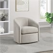 Bella Swivel Barrel Chair in Stone Fabric