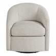 Bella Swivel Barrel Chair in Stone Fabric