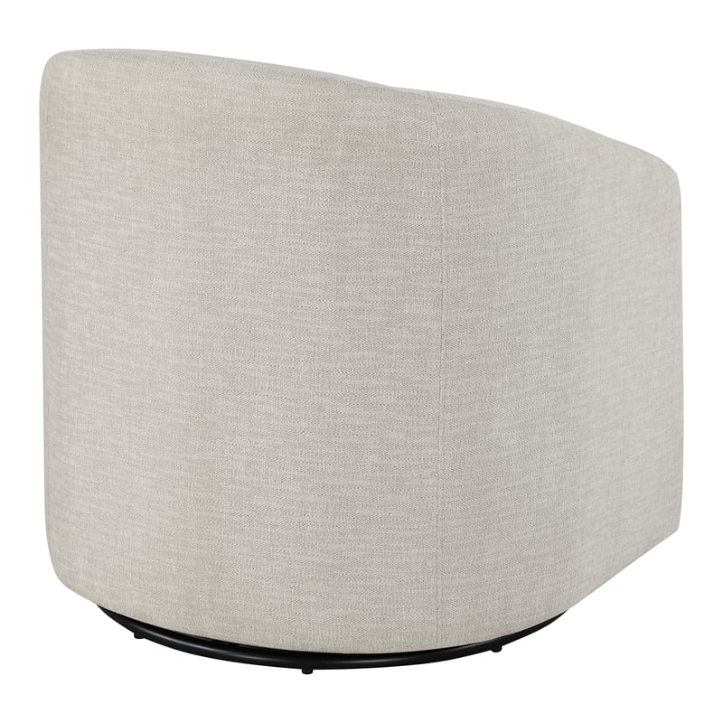 Bella Swivel Barrel Chair in Stone Fabric