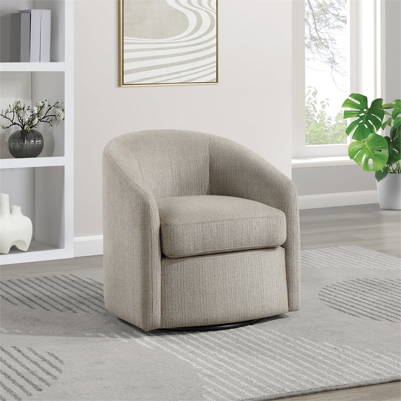 Bella Swivel Chair in Gray Marble Fabric