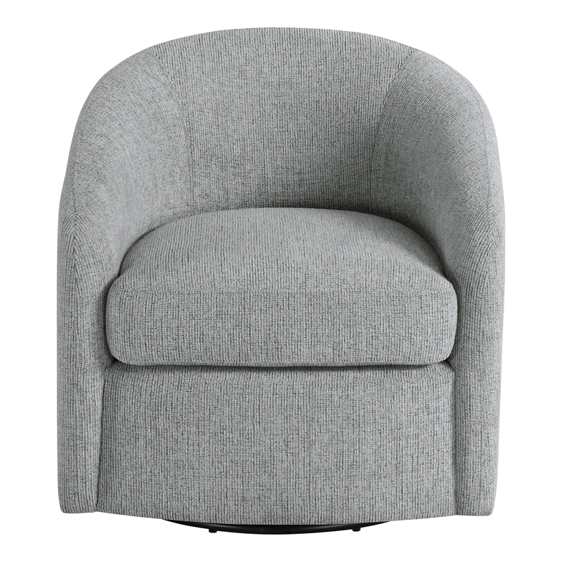 Bella Swivel Barrel Chair in Dove Gray Fabric