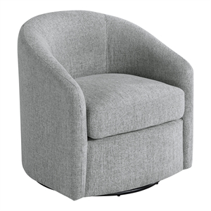 Bella Swivel Barrel Chair in Dove Gray Fabric