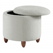 Lyra Storage Ottoman in Platinum Gray with Medium Oak Legs