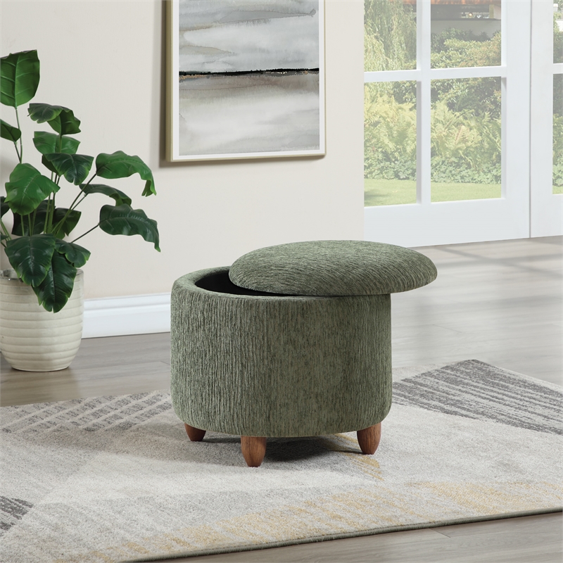 Lyra Storage Ottoman in Pine with Medium Oak Legs