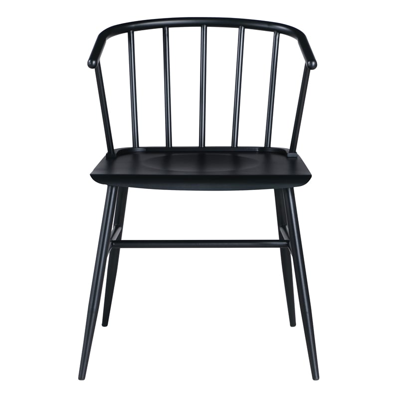 Lincoln All Metal Curved Back Chair in Black Finish