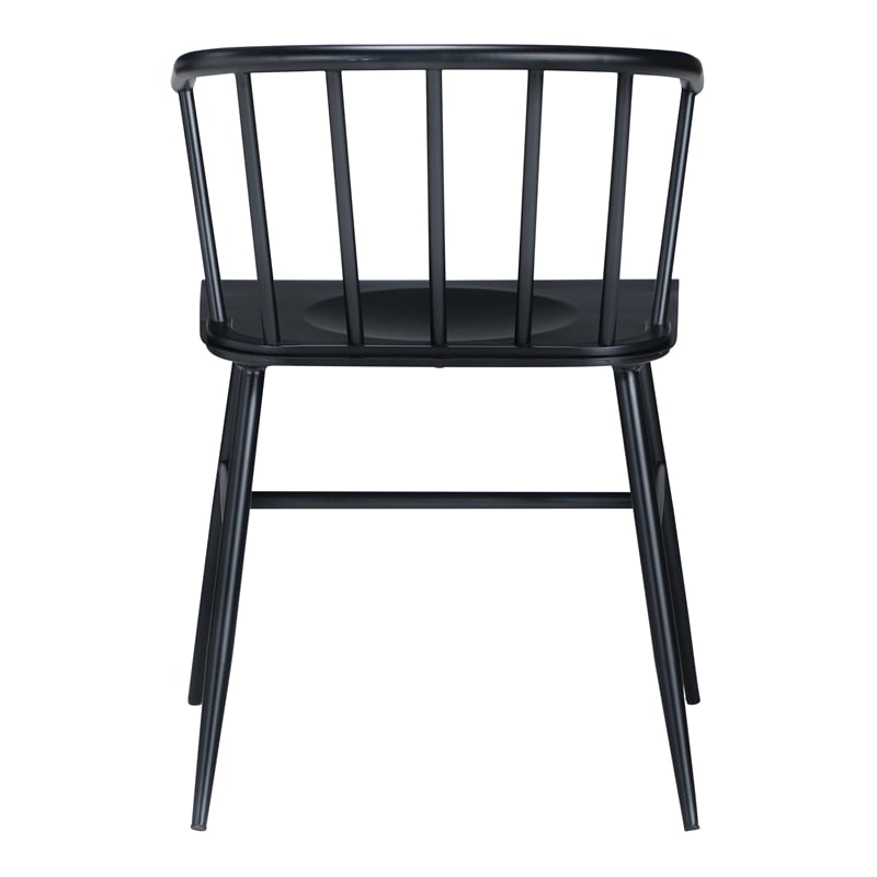 Lincoln All Metal Curved Back Chair in Black Finish